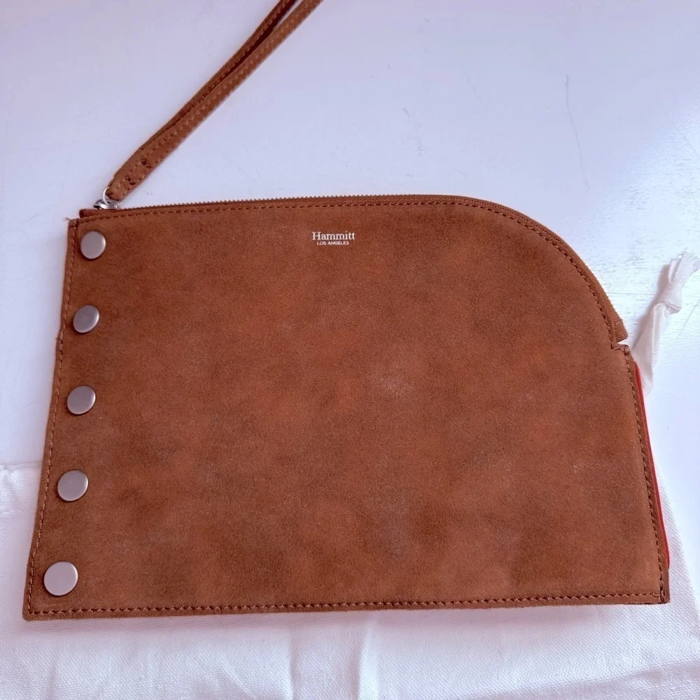 NWOT Hammitt Richard Suede/Large Arches Leather Clutch/Wristlet